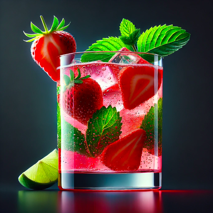 jahodove mojito so XUXU